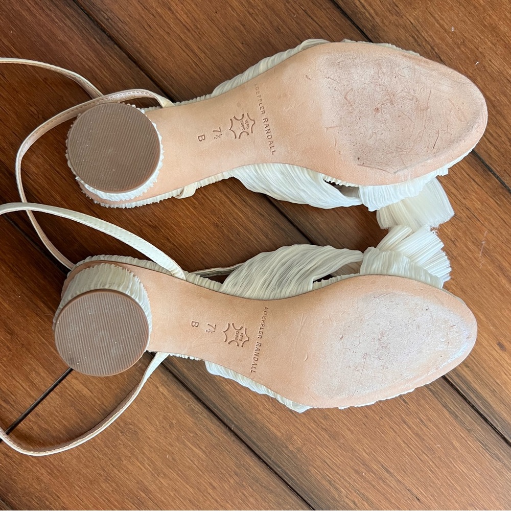 Loeffler Randall Cream Knotted Bow Slingback Sandals - Picture 5 of 11